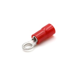 Capocorda rosso occhiello preisolato PVC vite 3,5mm per conduttori rame 0,25-1,5 mmq