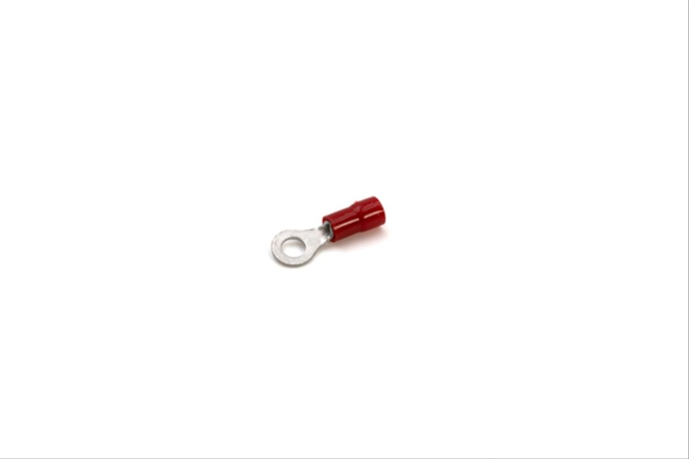Capocorda occhiello rosso preisolato PVC vite 4mm per conduttori rame 0,25-1,5 mmq