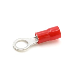 Capocorda ad occhiello rosso preisolato PVC vite 5mm per conduttori rame 0,25-1,5 mmq