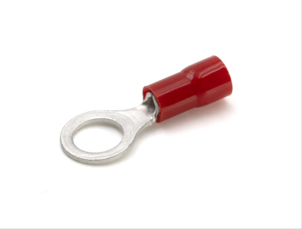 Capocorda rosso ad occhiello vite 6mm per conduttori rame 0,25-1,5 mmq isolamento PVC