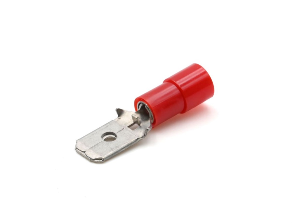 Innesto maschio rosso 6,35x0,8 mm connettore elettrico industriale