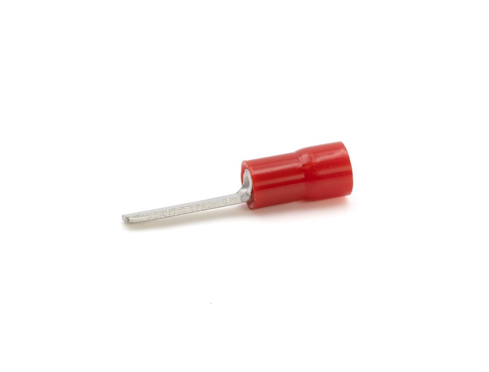 Capocorda rosso puntale piatto preisolato PVC per conduttori rame 0,25-1,5 mmq elettrico CERF-PP12/23