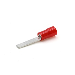 Capocorda rosso puntale piatto preisolato PVC per conduttori rame 0,25-1,5 mmq uso elettrico