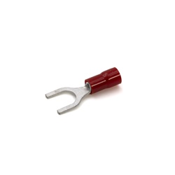 Capocorda a forcella preisolato rosso vite 10mm per conduttori rame 0,25-1,5 mmq uso elettrico