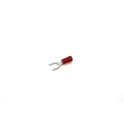 Capocorda rosso a forcella preisolato PVC vite 8mm per conduttori rame 0,25-1,5 mmq uso elettrico professionale