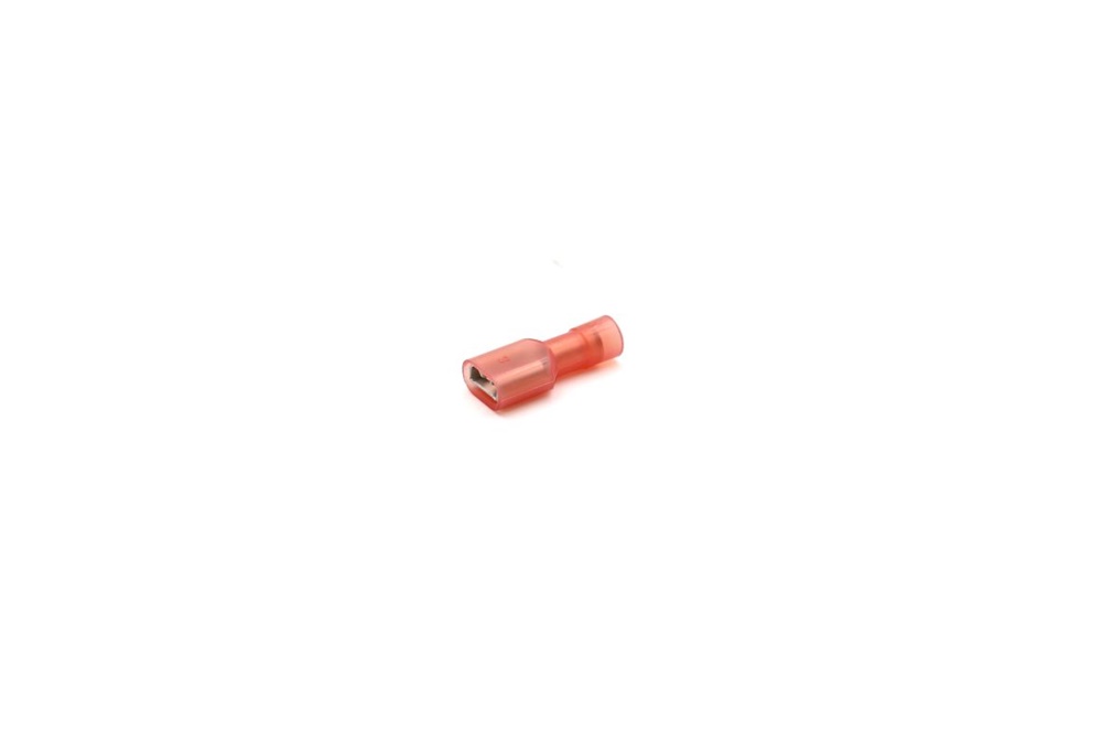 Innesto femminile rinforzato isolato rosso 6,35x0,8 per elettrico