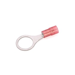 Capocorda rinforzato occhiello vit rosso preisolato PA6.6 per conduttori rame 0,25-1,5mmq vite 10mm