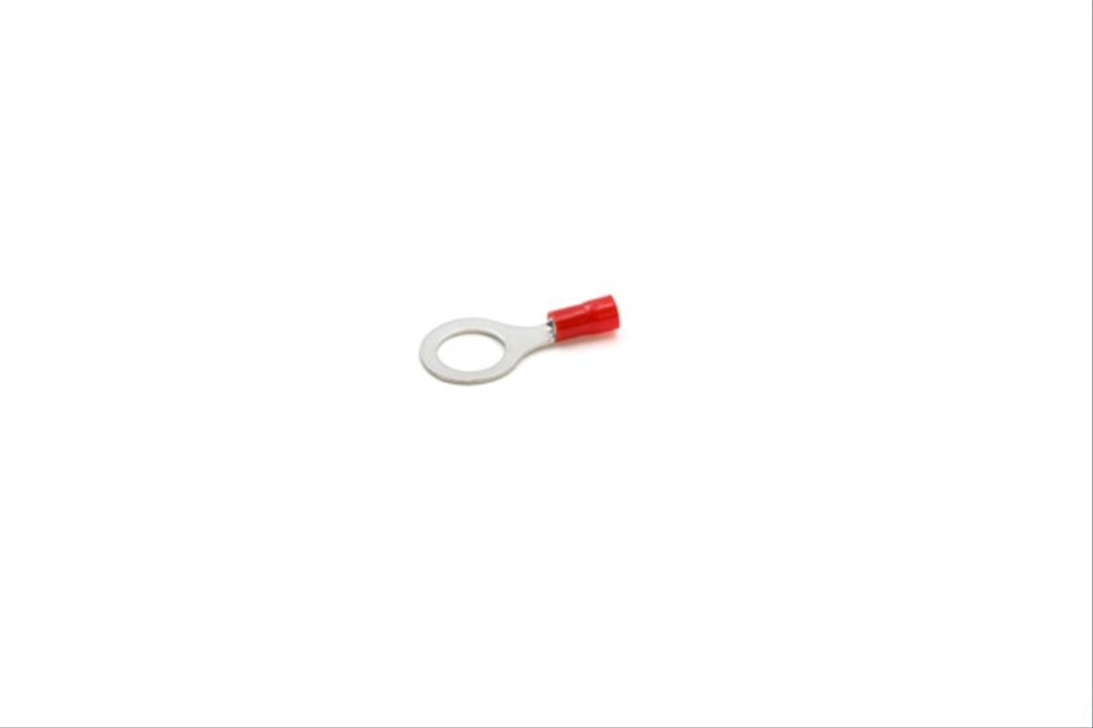 Capocorda ad occhiello preisolato policarbonato rosso halogen free vite 10mm 0,25-1,5 mmq uso elettrico
