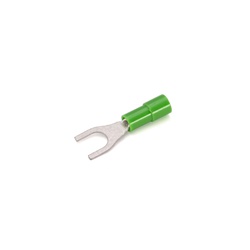 Capocorda a forcella halogen free verde per conduttori rame 0,2-0,5 mmq vite 4mm uso elettrico professionale