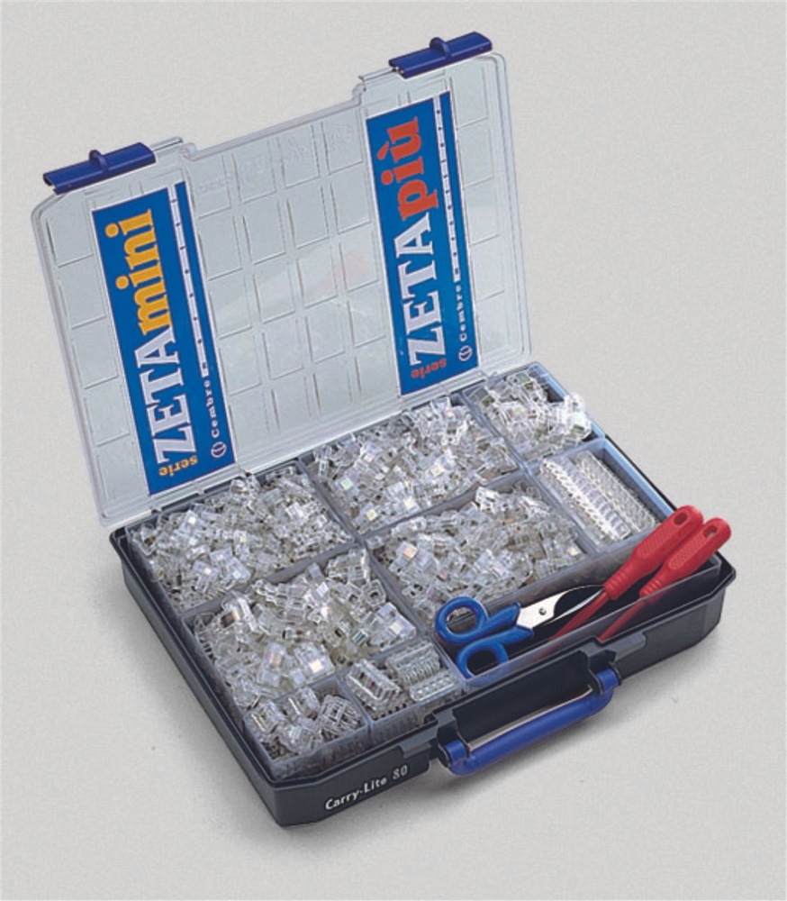 Valigetta morsetti Zeta utensili assortiti connettori collegamenti professionale