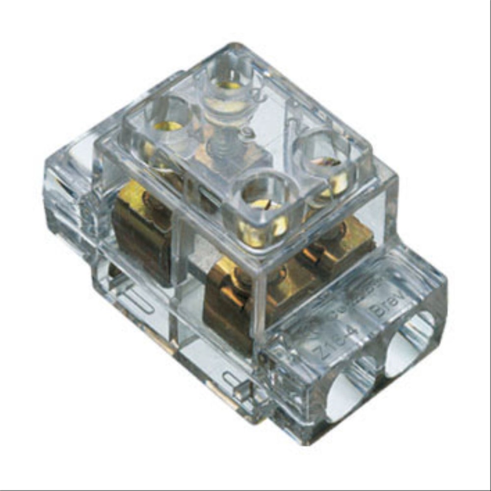 Morsettiera unipolare 4 vie 16mm² serraggio indiretto distribuzione fase/terra