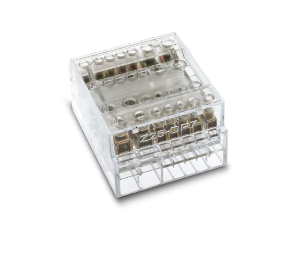 Partitore tetrapolare 100A 7 vie serraggio indiretto cablaggio quadri comando distribuzione