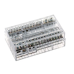 Partitore tetrapolare 125A 14 vie serraggio indiretto guida DIN 35 mm per quadri comando e distribuzione