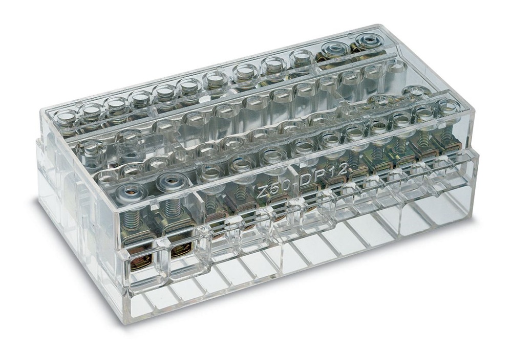 Partitore tetrapolare 160A 12 vie serraggio indiretto cablaggio quadri distribuzione