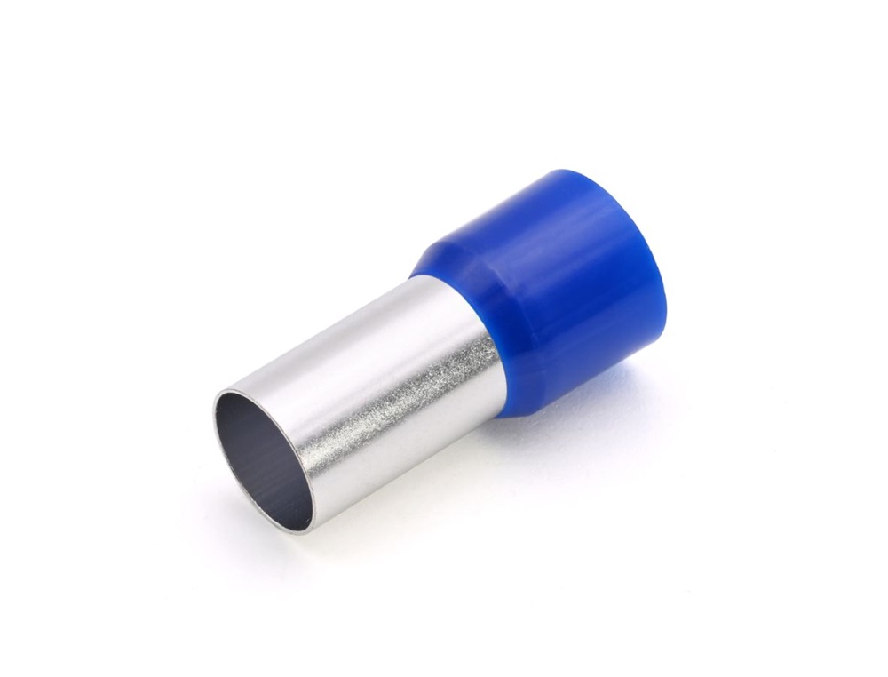 Tubetto terminale preisolato PA6 blu 120mmq per conduttori flessibili rame cablaggio elettrico