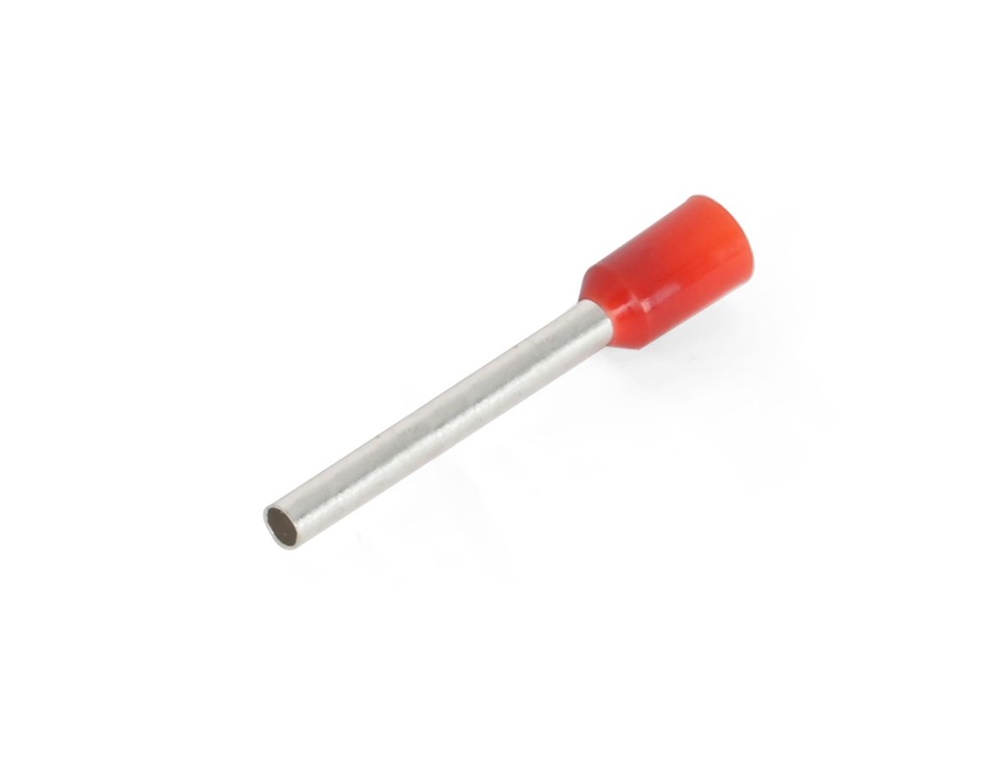 Tubetto terminale preisolato PA6 rosso 1,5mmq per cavi flessibili rame uso elettrico industriale