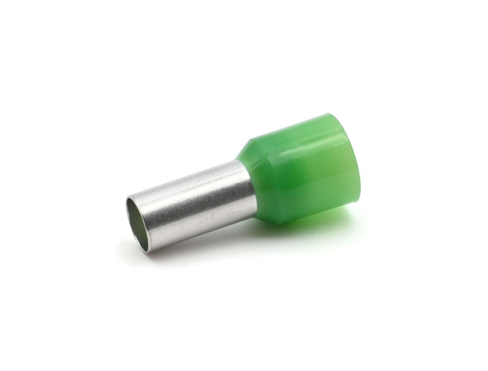 Tubetto terminale preisolato PA6 verde 16mmq per conduttori flessibili rame uso elettrico