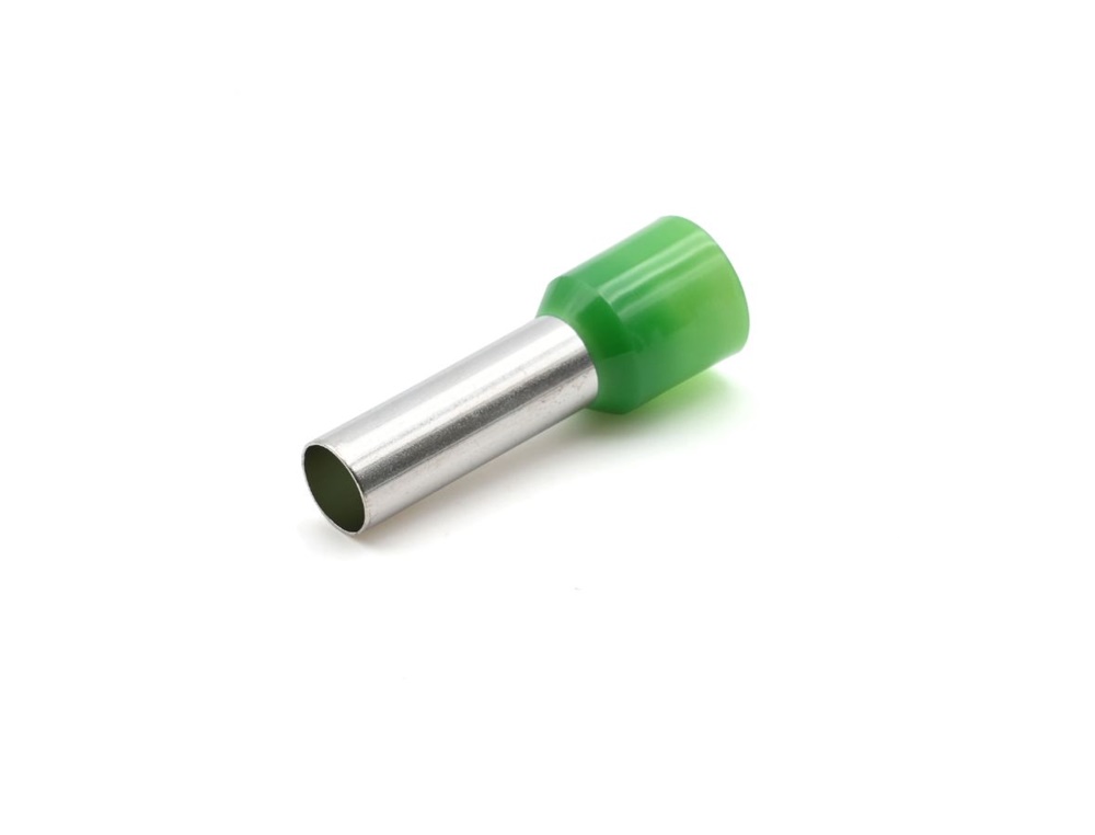 Tubetto terminale preisolato PA6 verde 16mmq per conduttori flessibili rame cablaggio elettrico