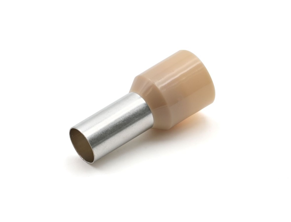 Tubetto terminale preisolato PA6 nocciola per cavi flessibili rame 35mmq P25mm
