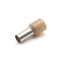 Tubetto terminale preisolato PA6 nocciola per cavi flessibili rame 35mmq P25mm