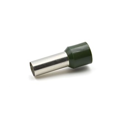 Tubetto terminale preisolato PA6 verde scuro per cavi flessibili rame 50mmq passo 20mm uso elettrico industriale