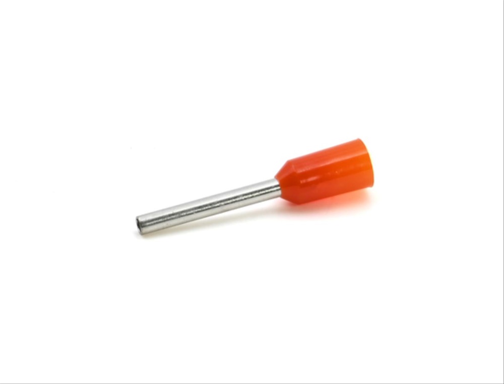 Tubetto terminale preisolato PA6 arancio per conduttori flessibili rame 0,3-0,5mmq uso elettrico