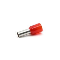 Tubetto terminale preisolato PA6 rosso per conduttori flessibili rame 10mmq passo 12mm