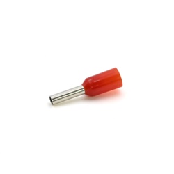 Tubetto terminale preisolato PA6 rosso 1mmq per cavi flessibili rame multi-trefolo uso elettrico industriale
