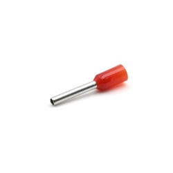 Tubetto terminale isolato PA6 rosso per conduttori flessibili rame 1mmq DIN 46228/4 P 8mm