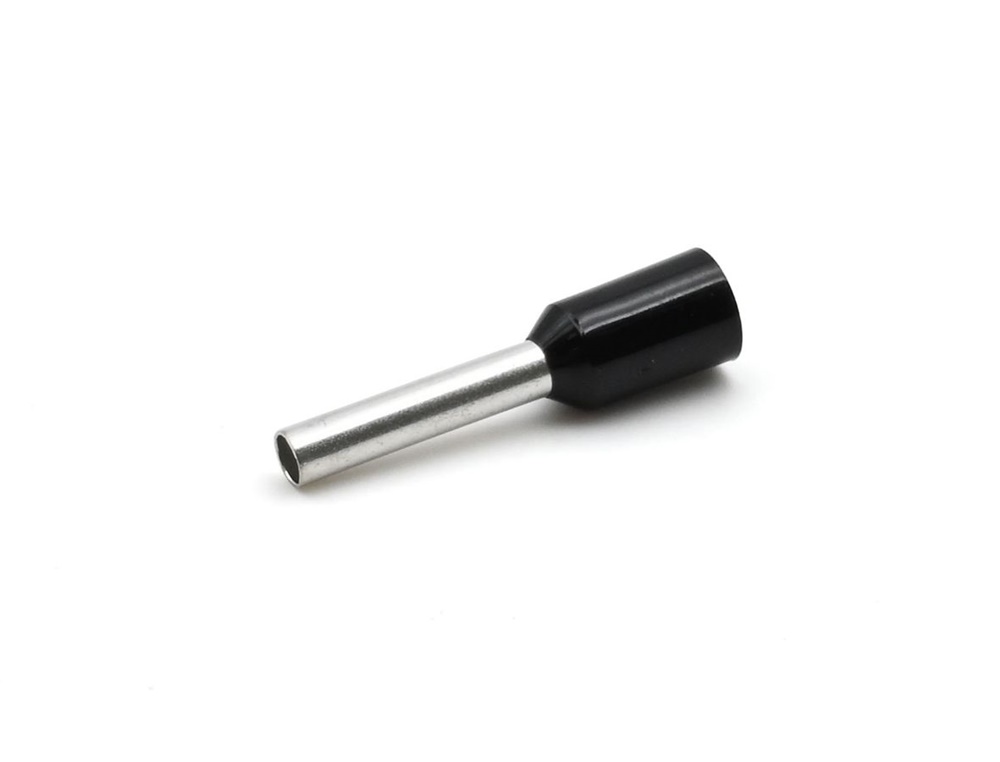 Tubetto terminale isolato PA6 nero per conduttori flessibili rame 1,5mmq DIN 46228/4 P8mm