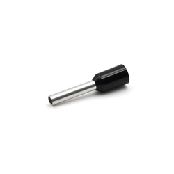 Tubetto terminale isolato PA6 nero per conduttori flessibili rame 1,5mmq DIN 46228/4 P8mm