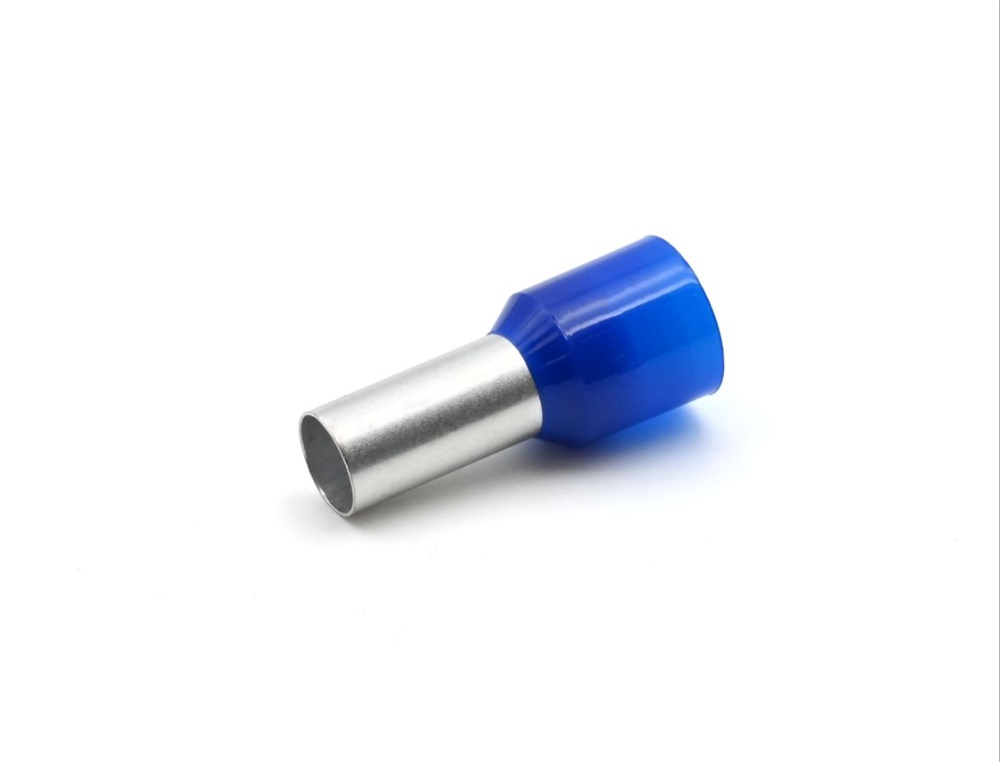 Tubetto terminale isolato PA6 blu per conduttori flessibili rame 16mmq passo 12mm