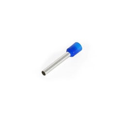 Tubetto terminale isolato PA6 blu per cavi flessibili rame 2,5mmq lunghezza 18mm uso elettrico industriale