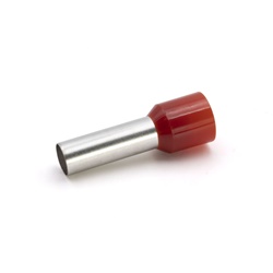 Tubetto terminale isolato PA6 rosso per cavi flessibili rame 35mmq P25mm uso elettrico industriale