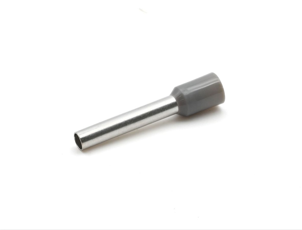 Tubetto terminale preisolato PA6 grigio per conduttori flessibili rame 4mmq lunghezza 18mm uso elettrico industriale