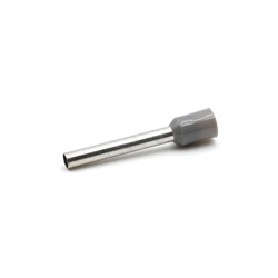 Tubetto terminale preisolato PA6 grigio per cavi flessibili rame 2,5mmq lunghezza 18mm uso elettrico industriale