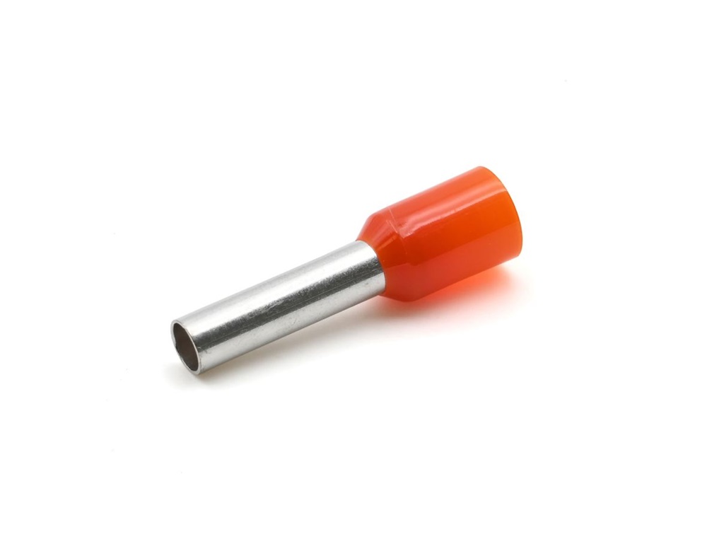 Tubetto terminale preisolato PA6 arancio 4mmq per cavi flessibili rame uso elettrico