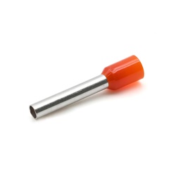 Tubetto terminale preisolato PA6 arancio per conduttori flessibili rame 4mmq P18mm uso elettrico industriale