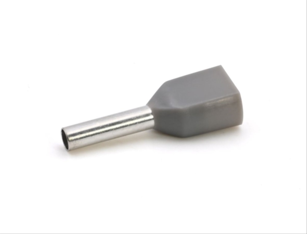 Tubetto terminale doppio preisolato PA6 2x0,75mmq grigio per conduttori flessibili rame