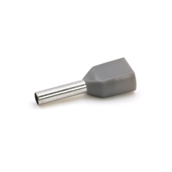 Tubetto terminale doppio preisolato PA6 2x0,75mmq grigio per conduttori flessibili rame