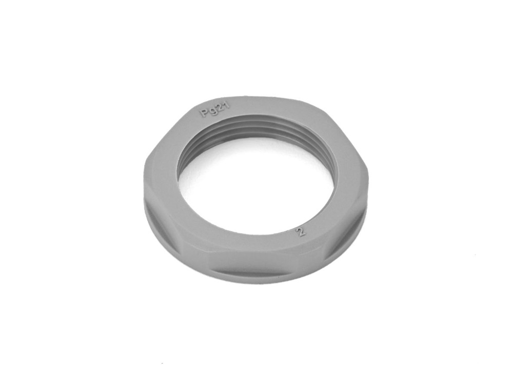 Controdado PA6.6 con collare PG21 grigio per applicazioni elettriche