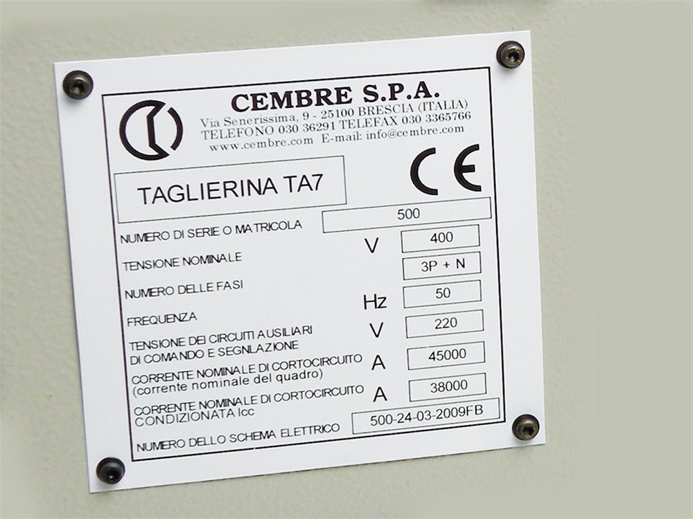 TARGA RIVETT.  4MM MG2-VRT-RH BIANC