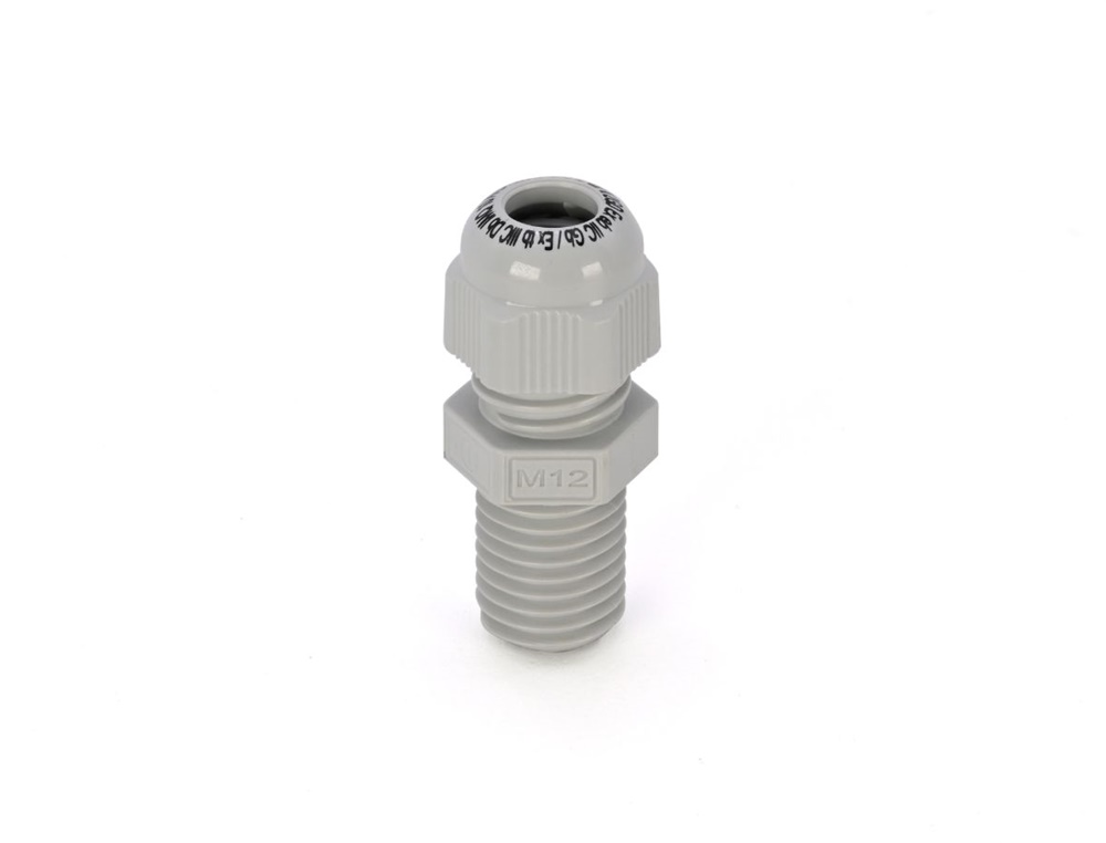 Pressacavo ATEX in poliammide PA6.6 M12x1,5 IP65 per installazioni elettriche ad alto rischio esplosione