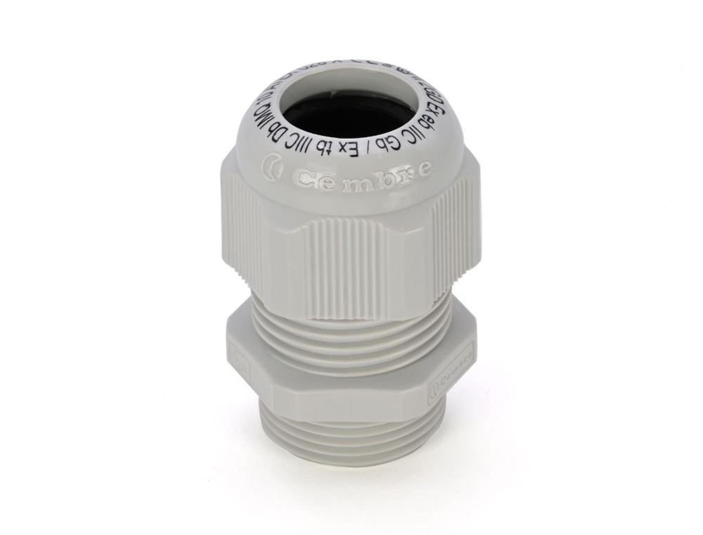 Pressacavo ATEX Maxiblock nylon PA6.6 IP65 filettatura M25x1,5 grigio RAL 7035 per installazioni elettriche