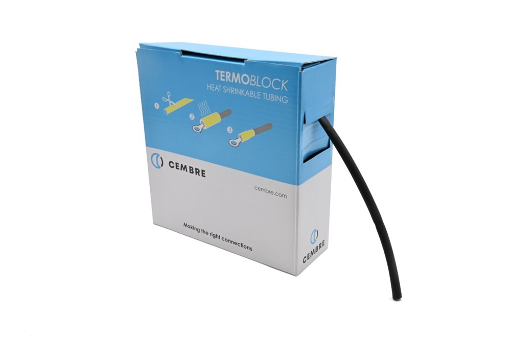 Guaina termorestringente poliolefina 2:1 nero 10m Ø interno 6,5mm isolamento elettrico protezione connessioni