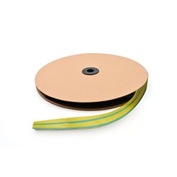 Guaina termorestringente poliolefina 2:1 bobina 100m diametro interno 12,5mm giallo/verde isolamento elettrico protezione connessioni