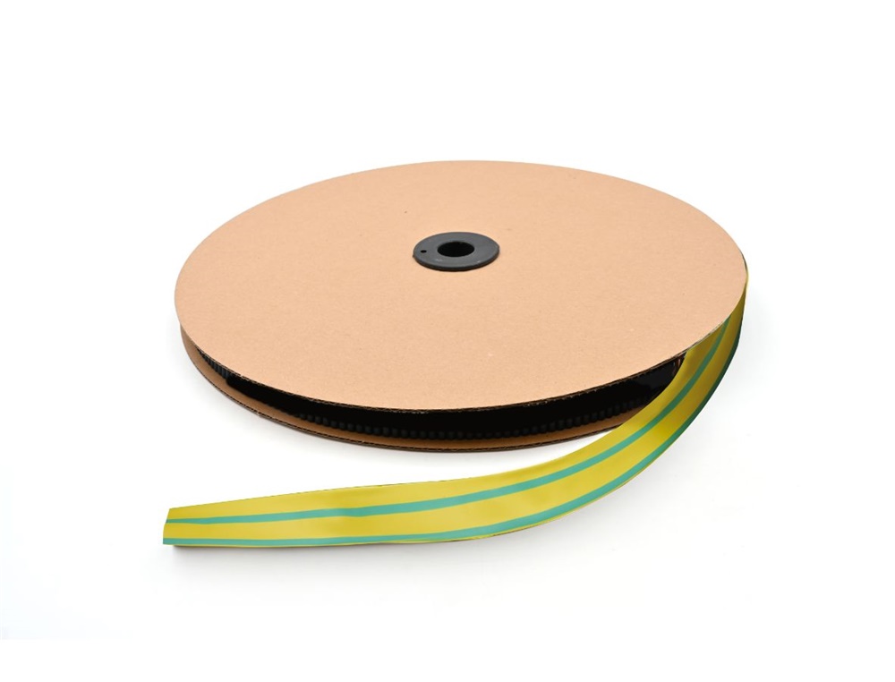 Bobina guaina termorestringente 50m Ø25,4mm verde/giallo isolamento elettrico