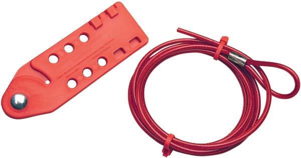 Sistema blocco cavo acciaio 3m rosso ganascia sicurezza fino 6 lucchetti uso elettrico