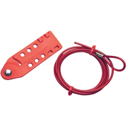 Sistema blocco cavo acciaio 3m rosso ganascia sicurezza fino 6 lucchetti uso elettrico