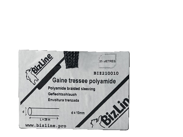 GUAINA INTRECCIATA NERA D16MM 25M